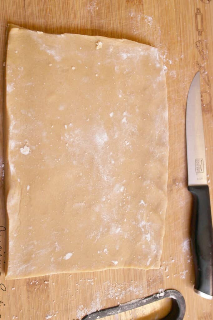 Rolling out short bread dough