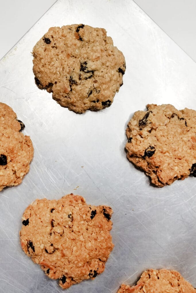 Salty Sweet Pretzel Cookies on air bake pan