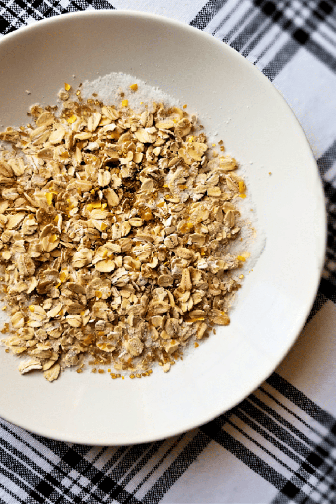 magical reindeer food on white plate with black and white table cloth