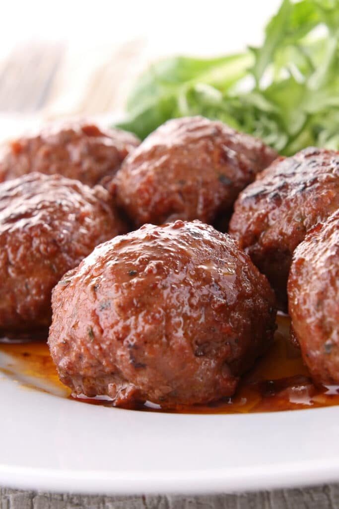 meatballs on a white plate