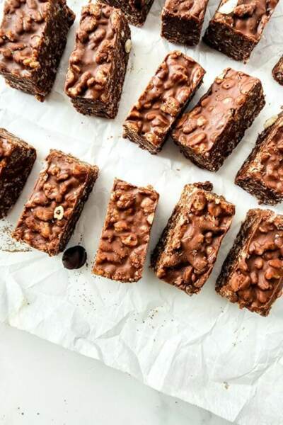 cropped Crunch bars cut into squares