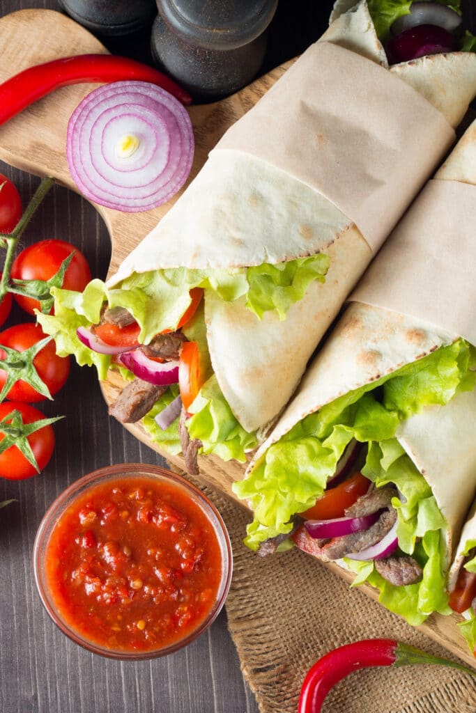 wraps made with lettuce and fresh vegetable