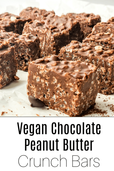 vegan chocolate peanut butter crunch bars