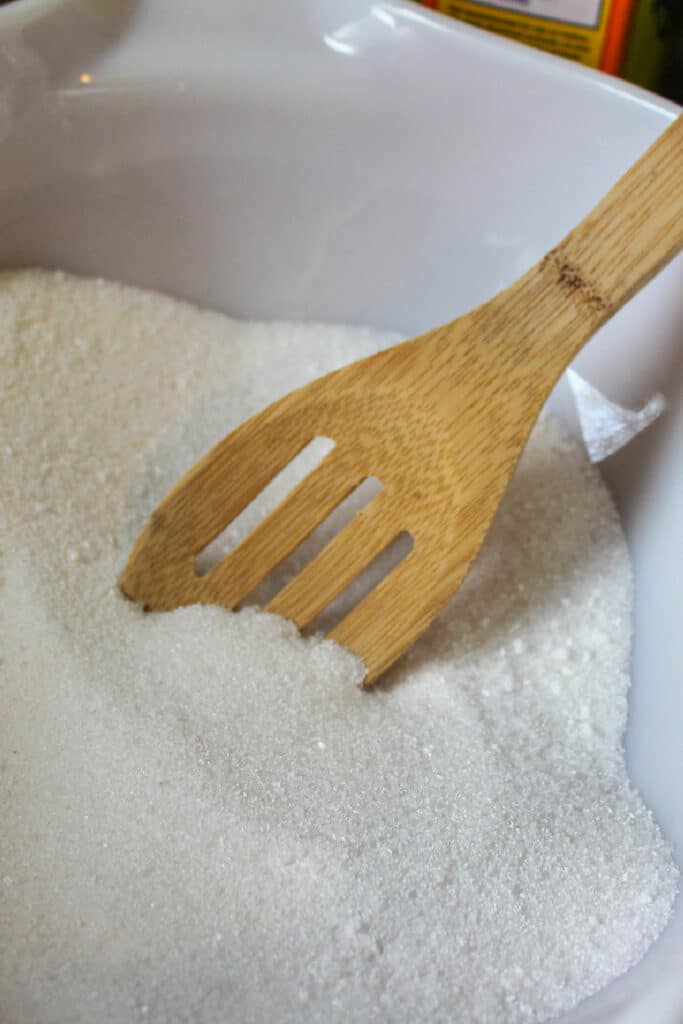 dry mixture for dishwasher tabs in large bowl