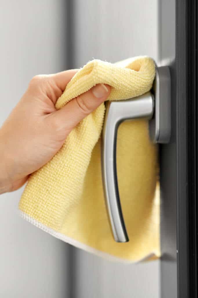using a microfiber cloth for cleaning