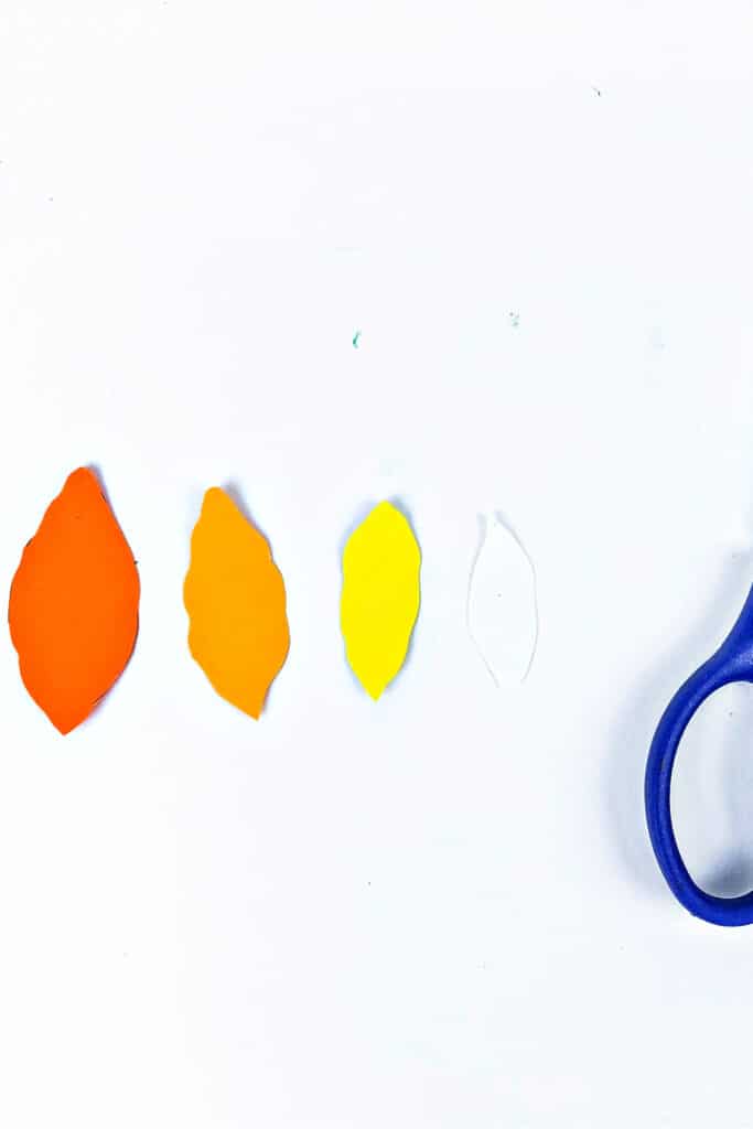 cutting out flames from template