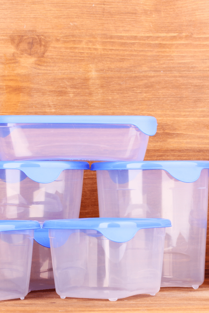 food storage containers stacked on top of each other