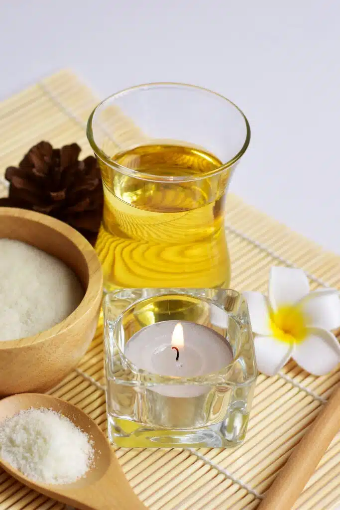 hot oil hair treatment - pictured jar filled with oil