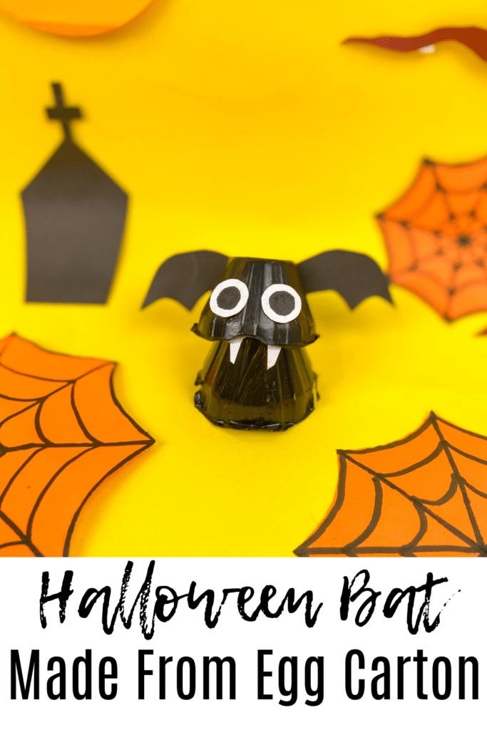Halloween Bat Made from Egg Carton