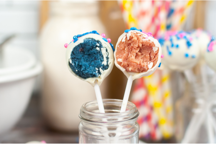 vertical Blue and pink cake pops