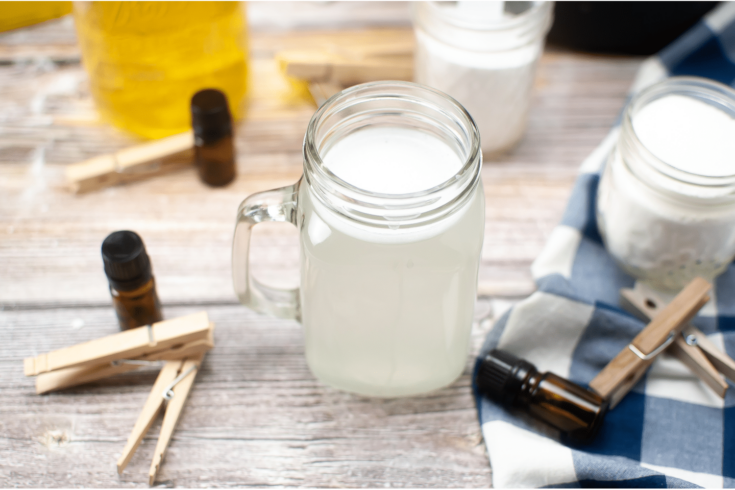 Laundry Detergent in Glass Mason Jar