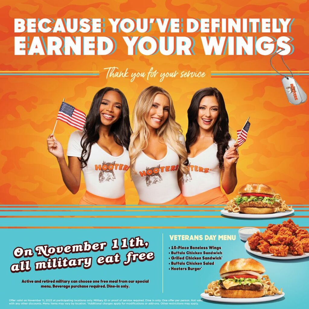 Hooters veterans day deal