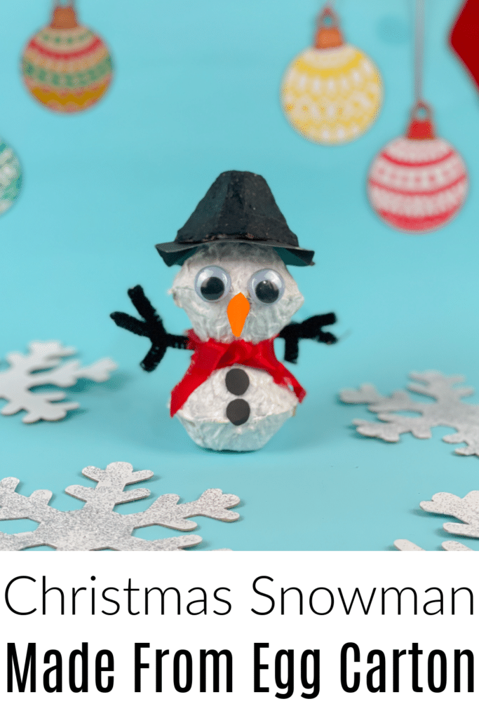 Christmas Snowman Made from Egg Carton
