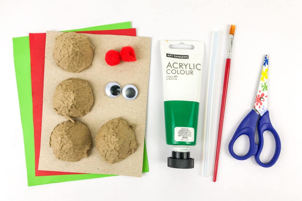 materials needed for Christmas Craft for egg carton craft