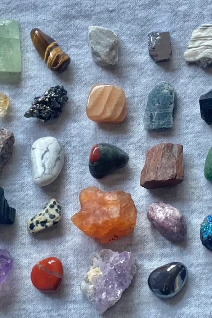 tumbler rocks and stones advent calendar. pcitured all types of small rocks