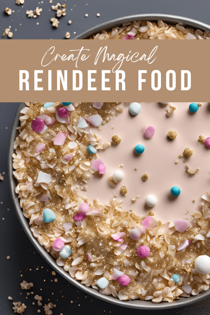 Creating Magical Reindeer Food For Christmas eve - picitured a bowl full of oats with sprinkles and glitter