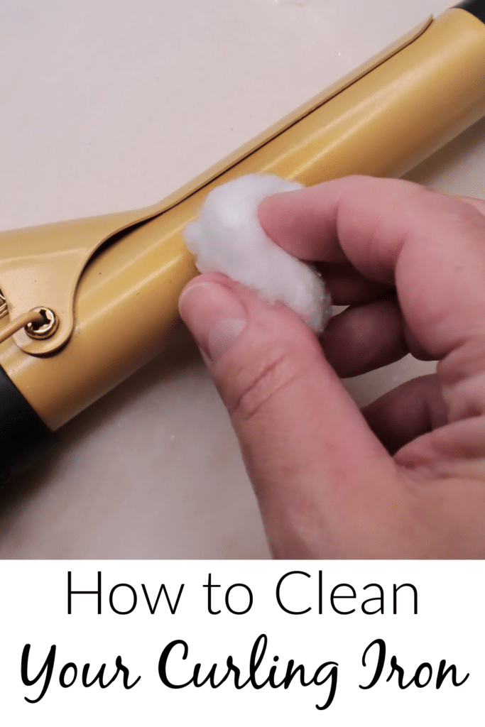 how to clean your curling iron Pictured clean curling iron with cotton ball