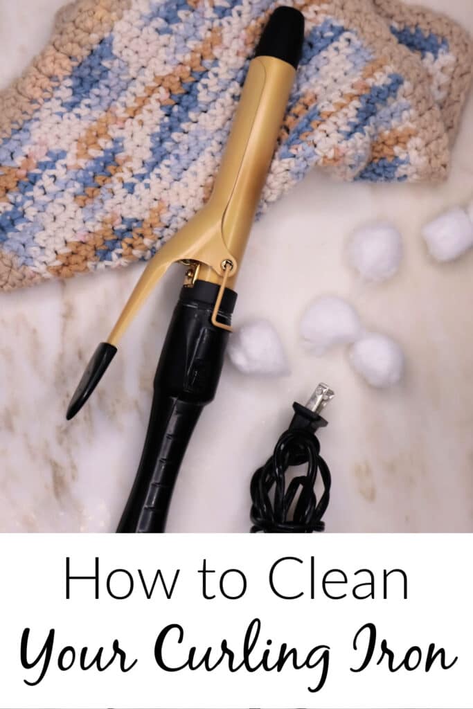 how to clean your curling iron Pictured clean curling iron with cotton balls and dry wash cloth
