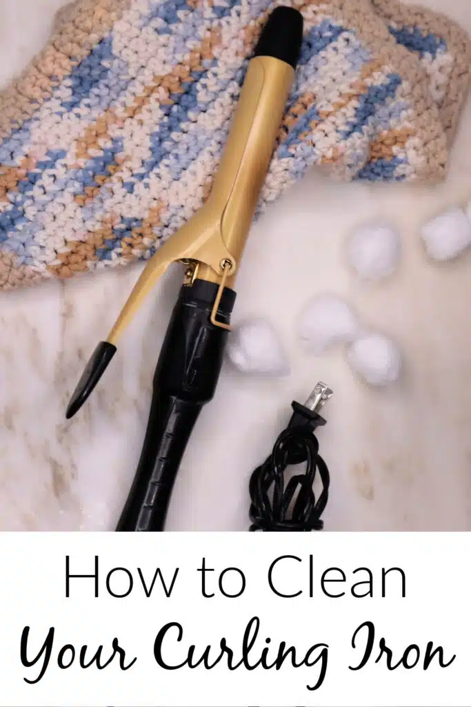 how to clean your curling iron Pictured clean curling iron with cotton balls and dry wash cloth