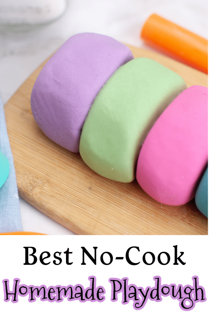 Best Homemade playdough no cook recipe pictured close up of multi colored play dough