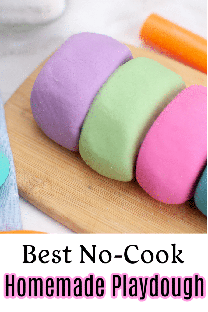 Best playdough no cook recipe pictured close up of multi colored play dough