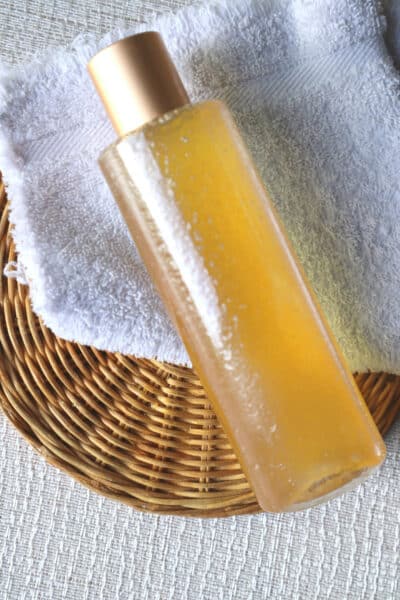 Facial wash in small plastic bottle honey coconut oil