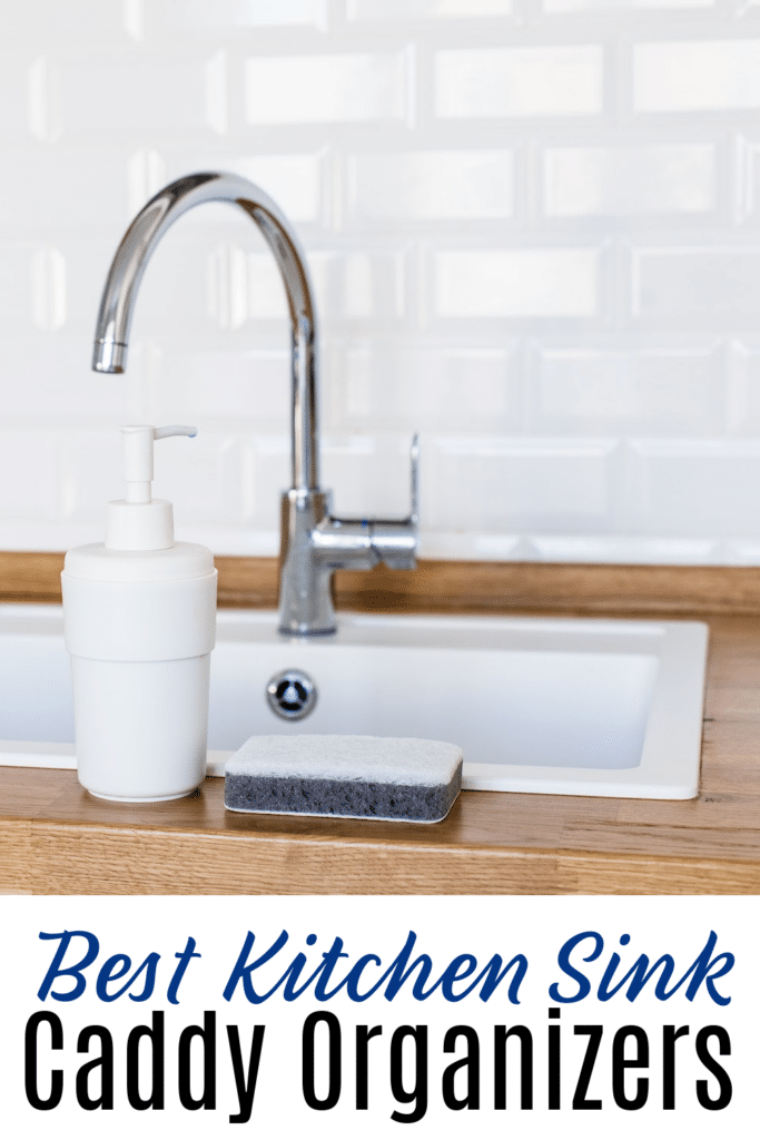 Best Kitchen Sink Organizers pictured soap dispenser and sponge
