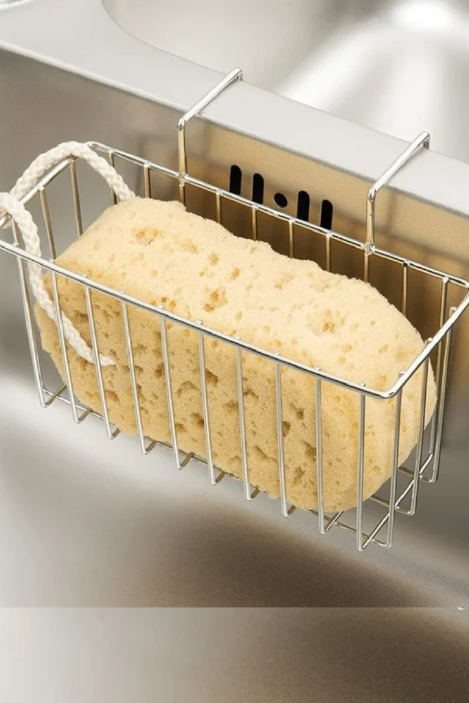 Sponge holder for double sinks