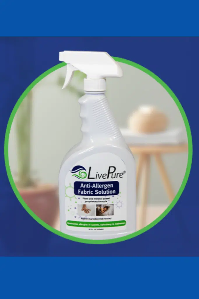 Anti Allergen spray live pure spray bottle - hypoallergenic cleaning products