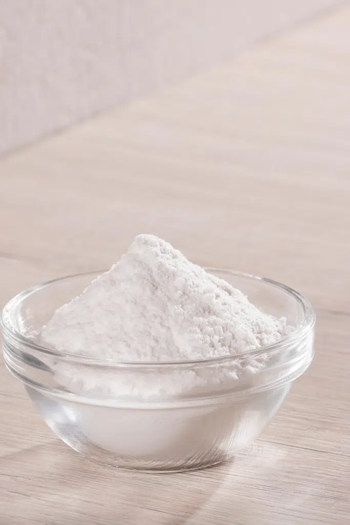 Bowl of baking soda on floor odor eliminator