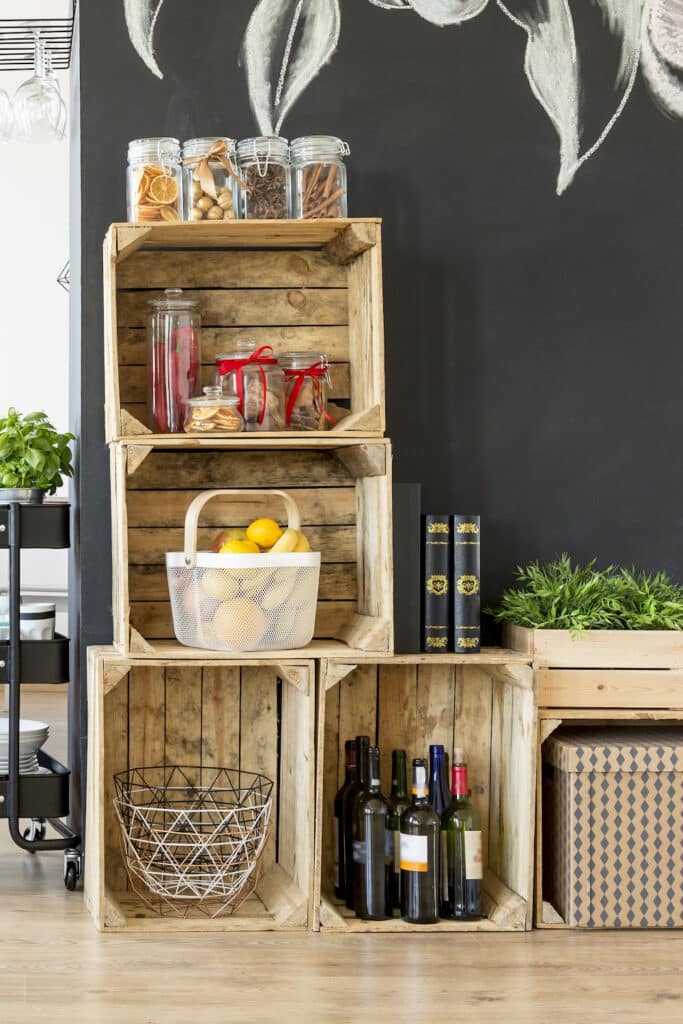 DIY project for the home milk crates for storage