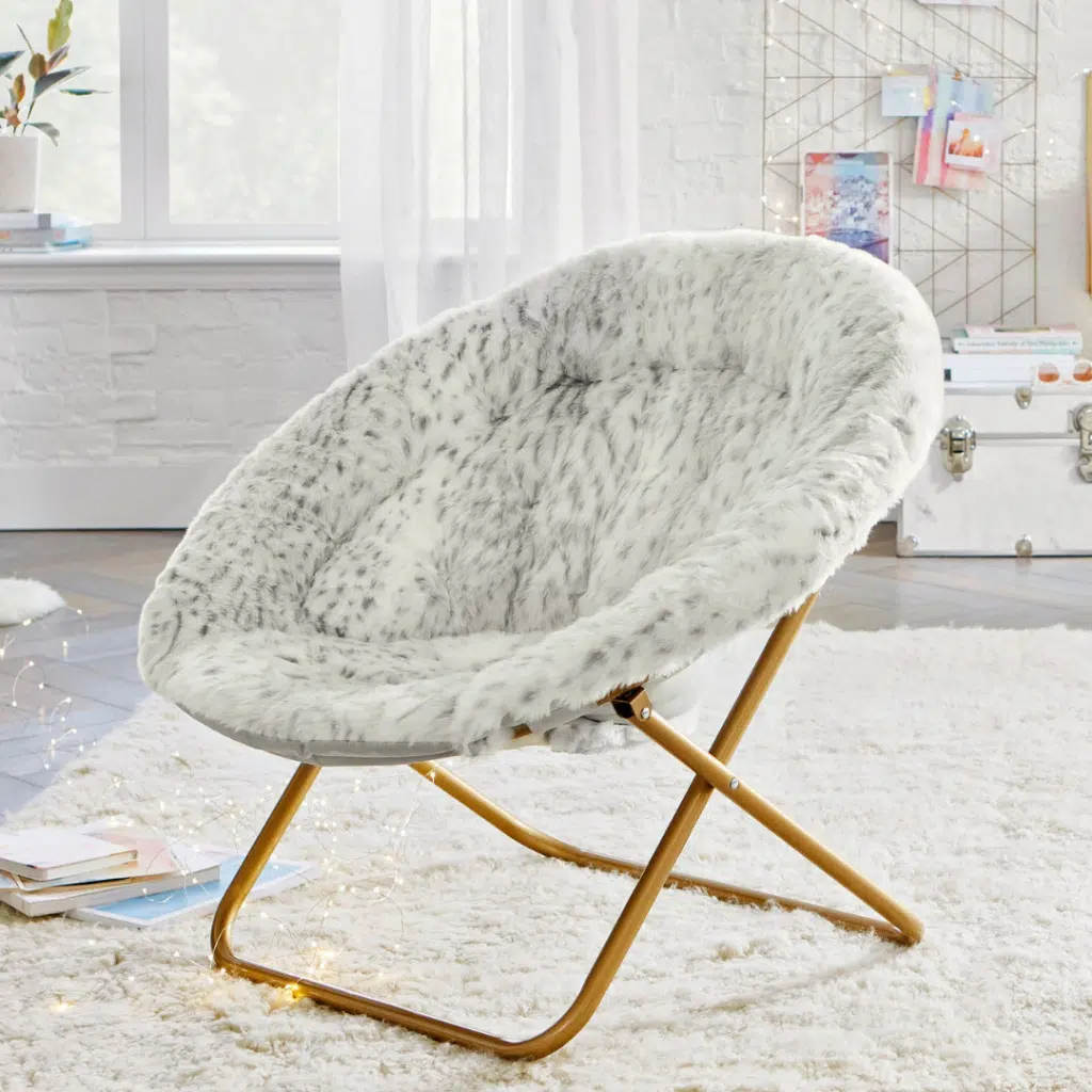 Gray Leopard Faux Chair