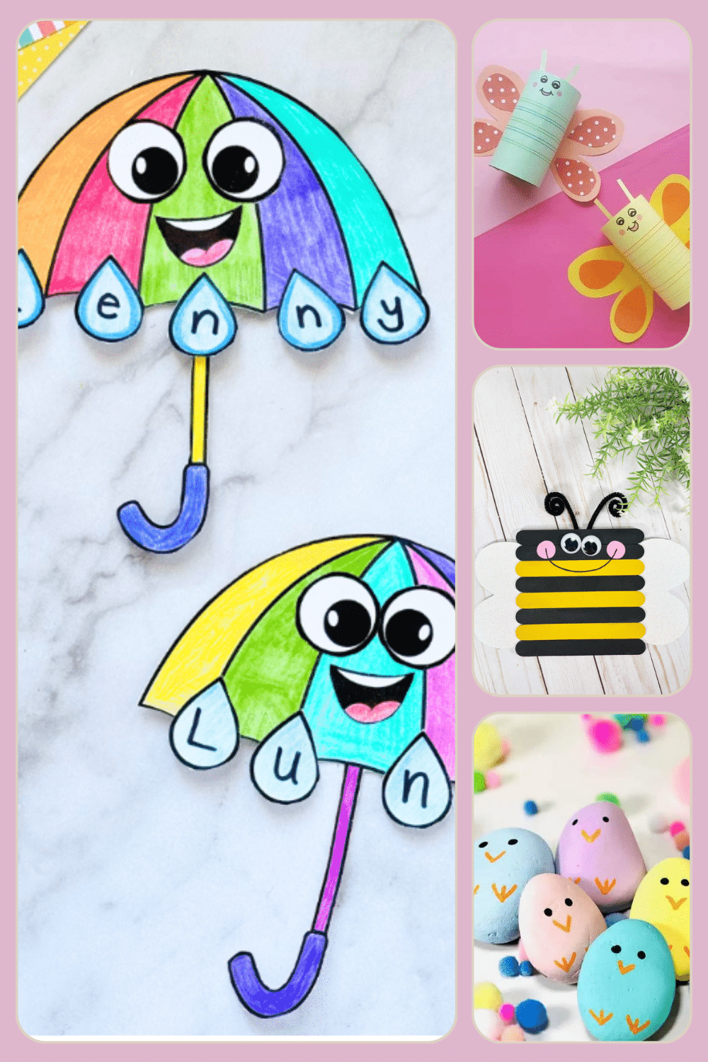 Adorably Cute Spring Crafts for kids picture collage