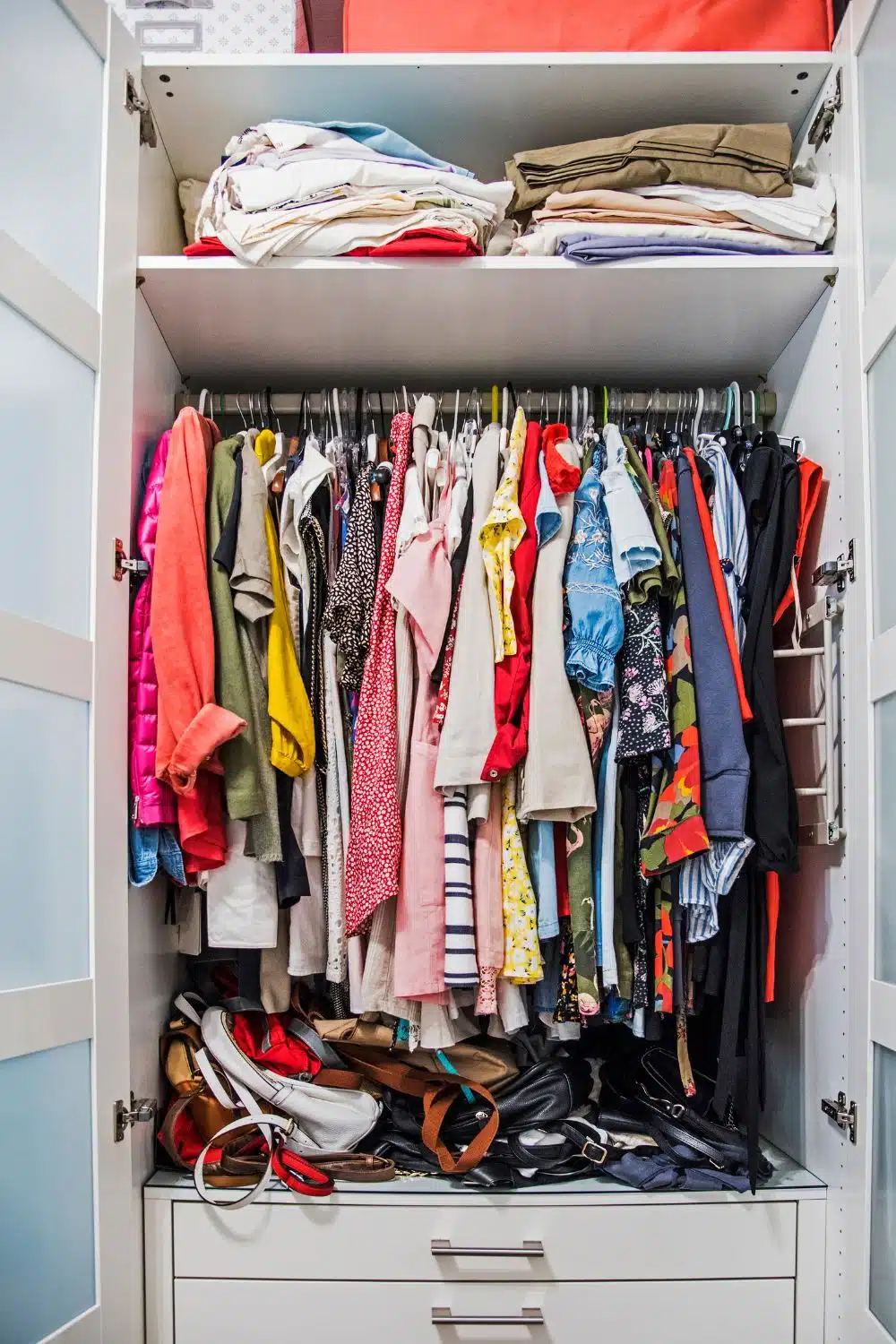 closet full of clothes creating musty smell