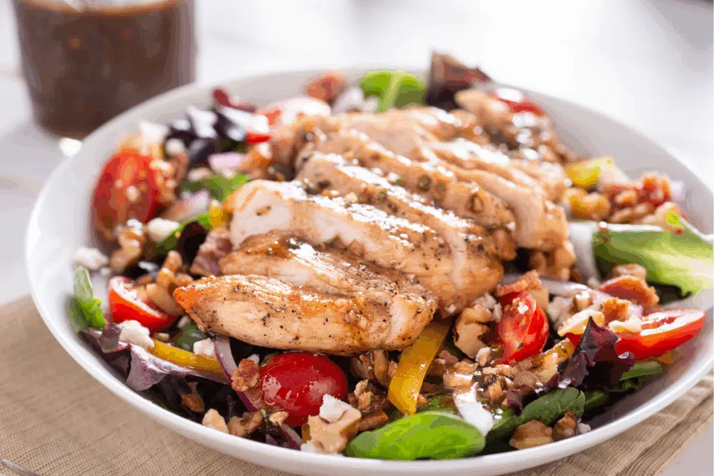 Caprese Salad with Grilled Chicken Photo Credit Canva Pro Stock Image