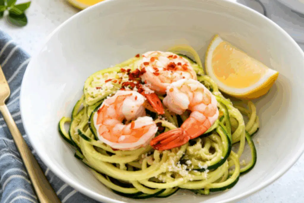 Shrimp and zoodles Photo Credit Canva Pro Stock Image
