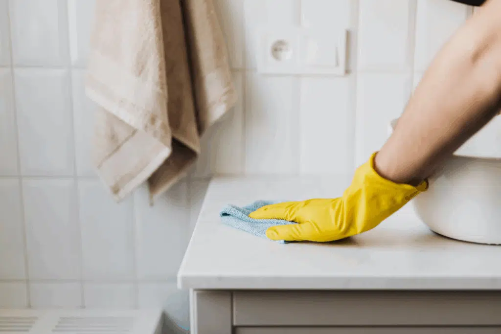 Wipe Surfaces bathroom Photo Credit Canva Pro Stock Image
