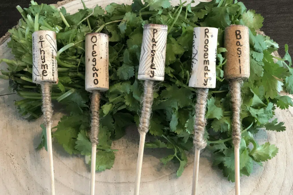 wine cork garden markers Phot Credit Pinterest