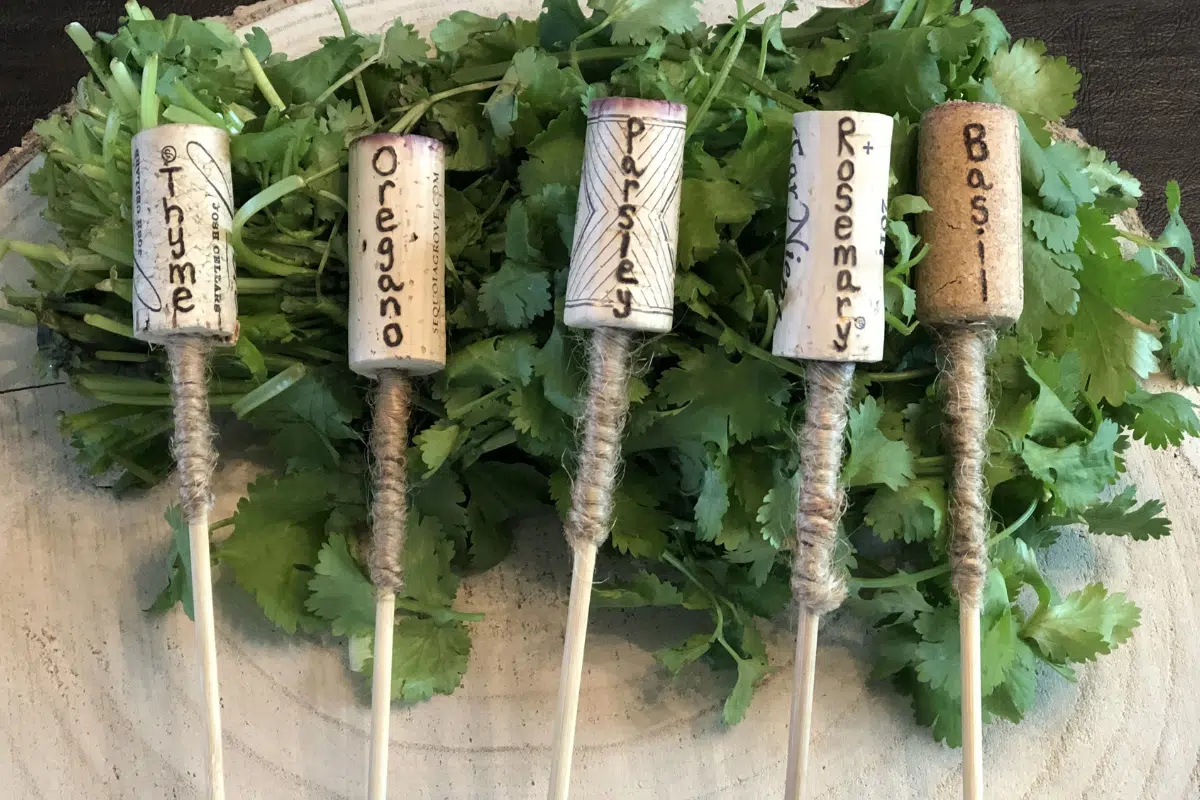 wine cork garden markers Phot Credit Pinterest