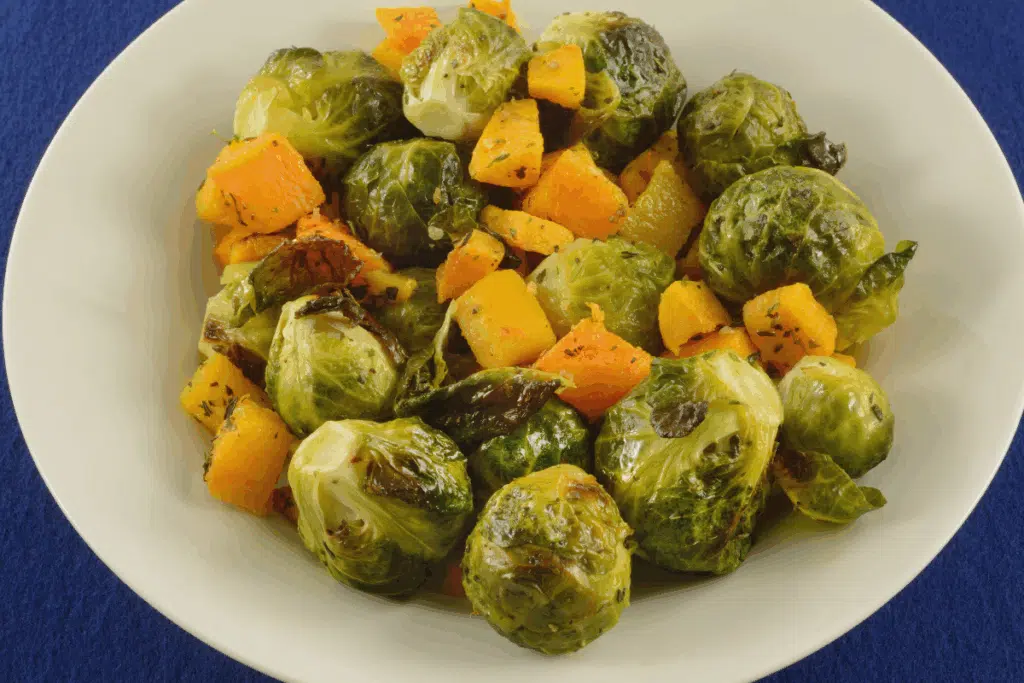Brussel Sprouts and sweet potato Photo Credit Canva Pro Stock Image