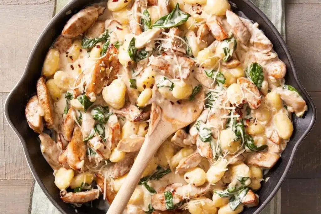 Chicken Sausage and Gnocchi Skillet Photo Credit Taste of Home