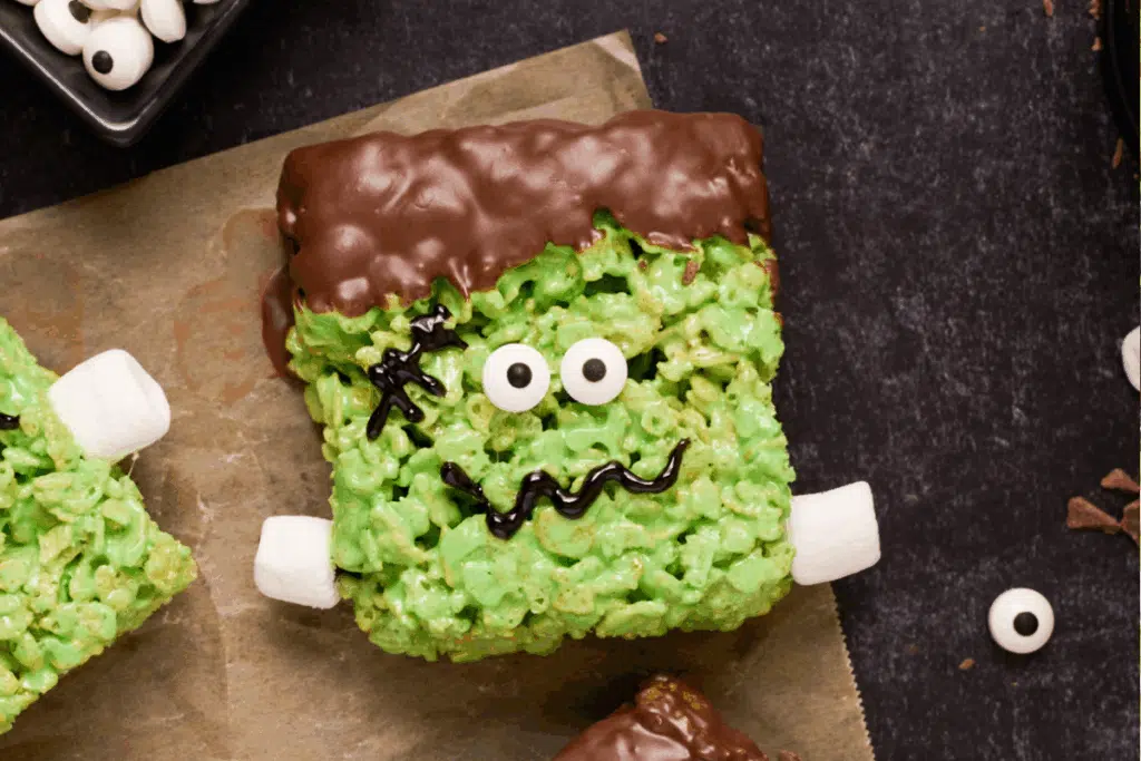 Frankenstein Rice Krispies Treats Photo Credit Holiday Sweets and treats