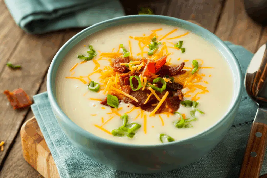 Loaded Baked Potato Soup Credit Canva pro Stock Image
