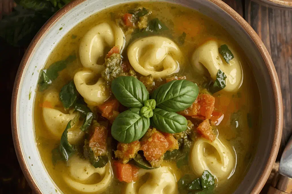 Pesto Tortellini Soup Photo Credit Canva pro Stock Image