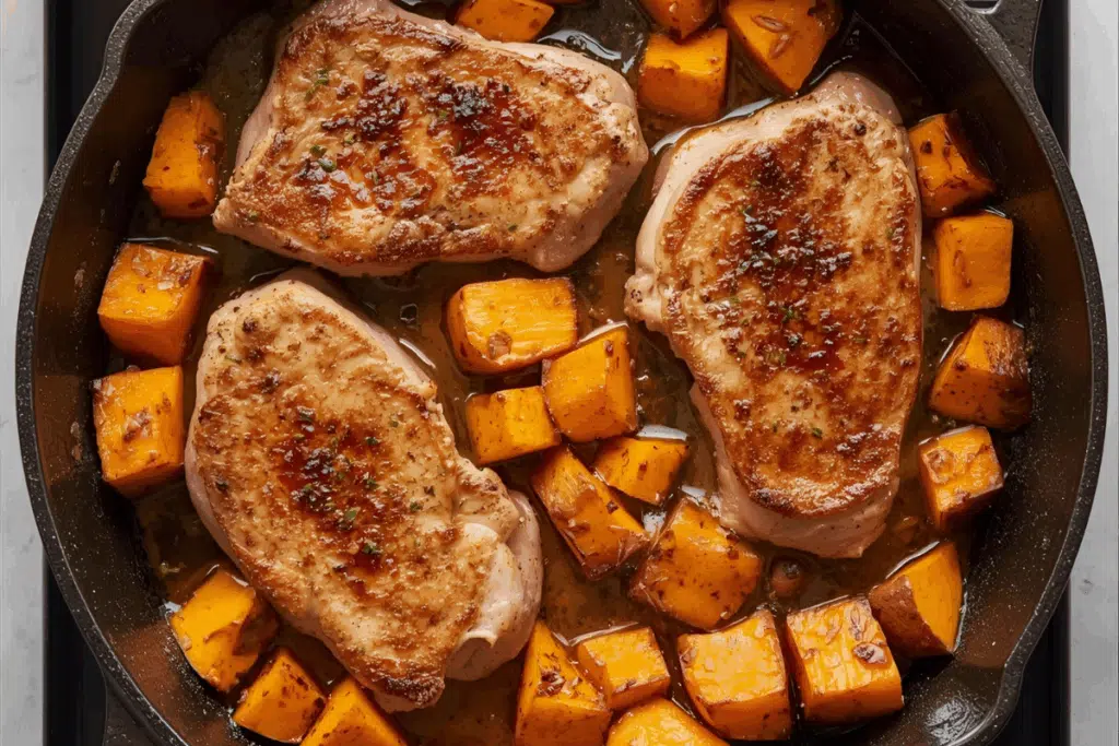 Pork Chops sweet potatoes Photo Credit Canva Pro Stock Image