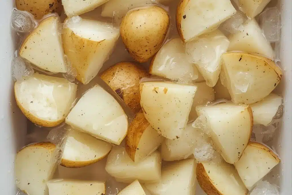 Potatoes in Ice Water Photo Credit Canva Pro Stock Image