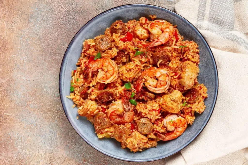 Shrimp and Sausage Jambalaya Photo Credit Canva pro Stock Image