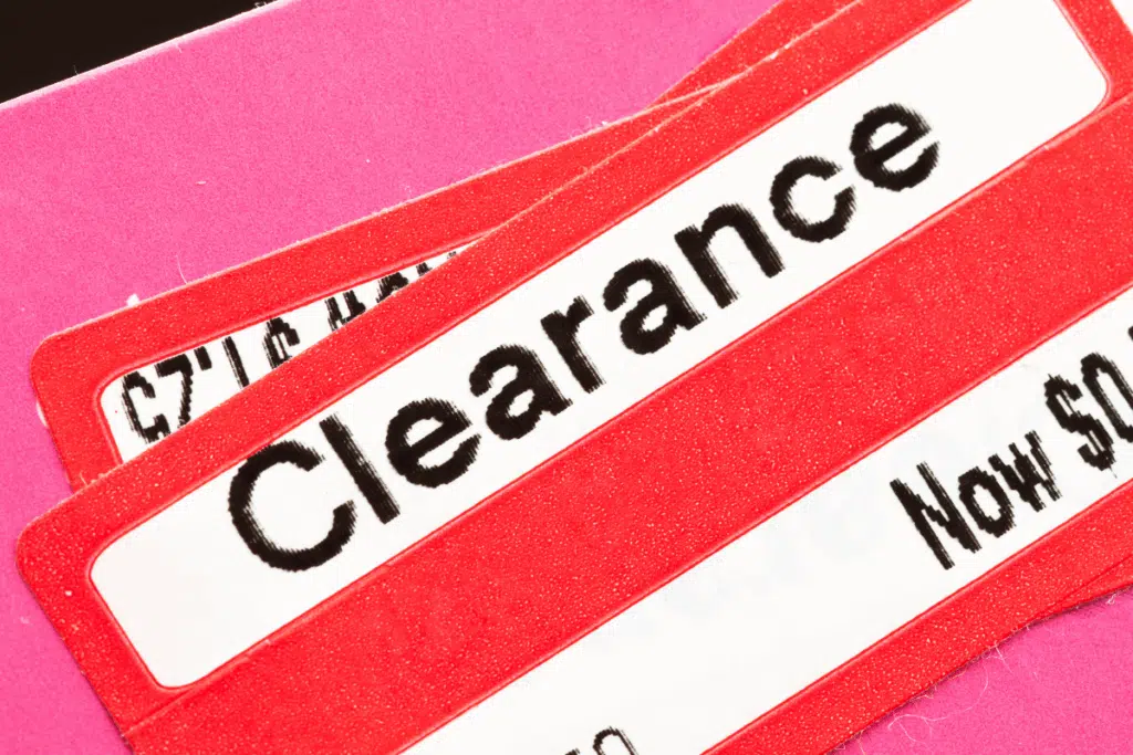 clearance price tags Photo Credit Canva Pro Stock Image