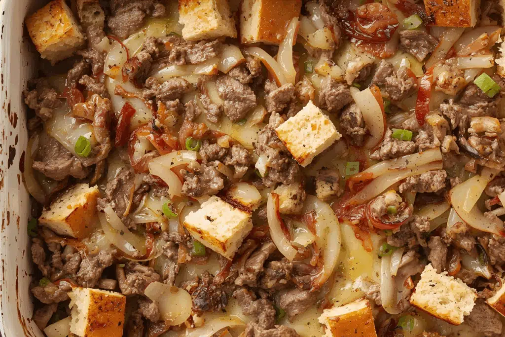 philly cheesesteak Bake Photo Credit Canva Pro Stock Image