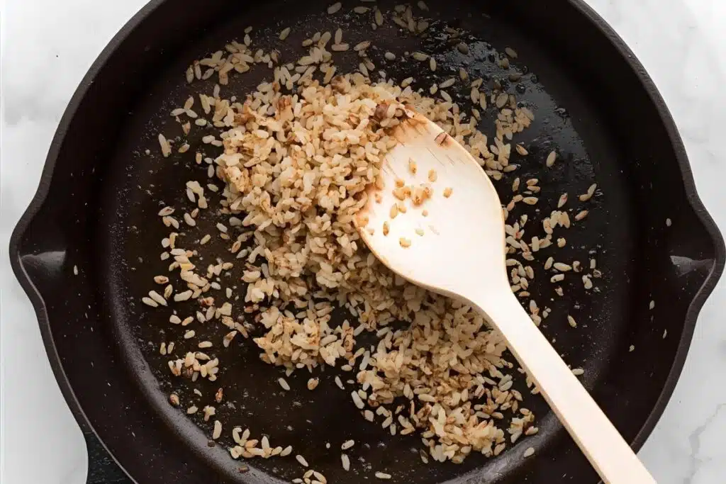 toasting brown rice Photo Credit Canva pro Stock Image